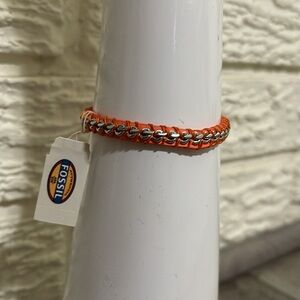 🧡Fossil Genuine Leather Cup Chain Bracelet🧡